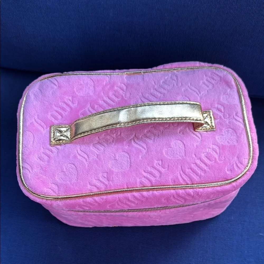 Juicy Couture Pink Velour Cosmetic Bag